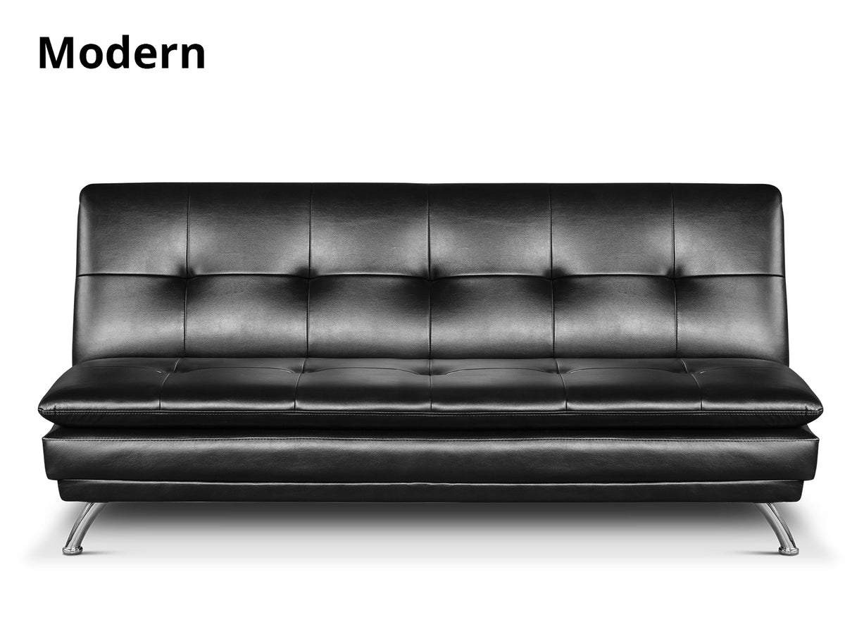 Leather look deals sofa bed