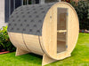 2-4 Person Outdoor Barrel Sauna With Dark Grey Bitumen Roof Upgraded