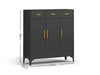 Lonna Steel Shoe Cabinet With Drawers Black