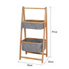 DS BS Natural Bamboo 2-Tier Laundry Basket Rack