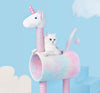 DS BS Cat Tree Tunnel Play Tree House-Unicorn