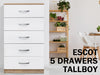 Escot 5 Drawer Tallboy