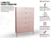 Lonna Steel Tallboy 5-Drawer Pink