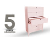 Lonna Steel Tallboy 5-Drawer Pink