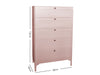 Lonna Steel Tallboy 5-Drawer Pink