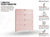 Lonna Steel Tallboy 4-Drawer Pink New