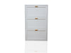 Lonna Steel Shoe Cabinet 3-Layer White