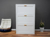 Lonna Steel Shoe Cabinet 3-Layer White