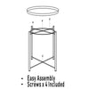 DS BS Minimalist Metal Round Tray Side Table-Black