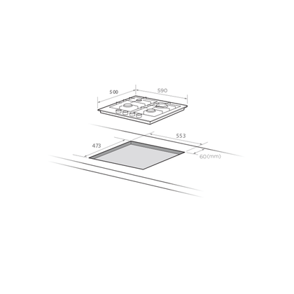 Midea Cooktop 60Cm 4 Burners Gas