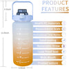 DS BS 2000ml Outdoor Sports Reminder Time Water Bottle Blue Orange