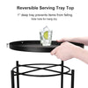 DS BS Minimalist Metal Round Tray Side Table-Black