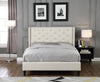 Lisbeth Fabric King Bed Frame - Beige