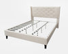 Lisbeth Fabric King Bed Frame - Beige