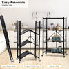 DS BS Foldable 4 Tier Kitchen Trolley Shelving Unit with Wheels