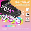 DS BS Kids Adjustable Inline Skates with Light Up Wheels Size27-32 Pink