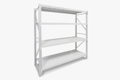 Longspan Shelving 2M - Main Bay 4 Layer Grey White