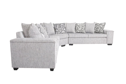 DS NZ made Ella corner sofa comfy silver with pattern cushions (Michigan)