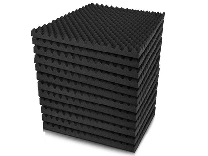 Acoustic Foam Egg Shell Black 50X50 12Pcs