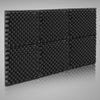 Acoustic Foam Egg Shell Black 50X50 12Pcs