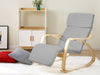 Bentwood Rocking Armchair Grey Linen