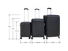 3-piece Front Open Luggage Set - Black