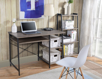 Metal Frame Desk and Bookcase Set