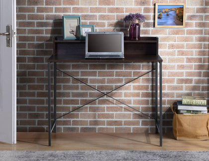 Metal Desk with Shelf Walnut