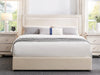 Ambria Linen Double Bed Frame - Beige