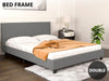 Banff Linen Double Bed Frame - Light Grey