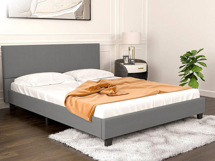 Banff Linen Double Bed Frame - Light Grey