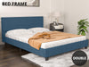 Banff Linen Double Bed Frame - Navy