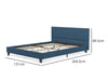 Banff Linen Double Bed Frame - Navy