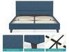 Banff Linen Double Bed Frame - Navy