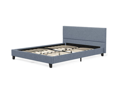 Banff Linen Queen Bed Frame - Dark Grey