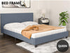 Banff Linen Queen Bed Frame - Dark Grey