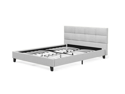 Amoret Linen Double Bed Frame - Light Grey