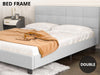 Amoret Linen Double Bed Frame - Light Grey