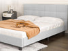 Amoret Linen Double Bed Frame - Light Grey