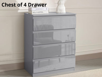 Serena Chest of 4 Drawer Grey