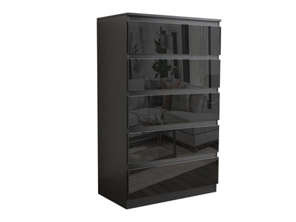 Serena Chest of 5 Drawer Black