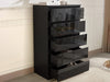 Serena Chest of 5 Drawer Black