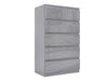 Serena Chest of 5 Drawer Grey