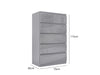 Serena Chest of 5 Drawer Grey