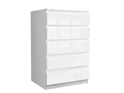 Serena Chest of 5 Drawer White