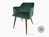 Zakeer Dining Chair x2 Velvet Green