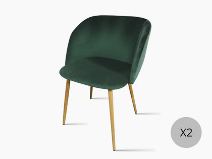 Parson Dining Chair x2 Velvet Teal