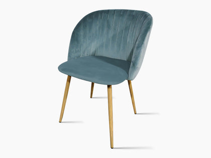 Palomar Dining Chair Velvet Aqua Blue