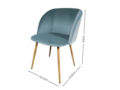 Brawley Dining Chair Velvet Aqua Blue