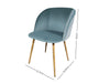 Brawley Dining Chair Velvet Aqua Blue